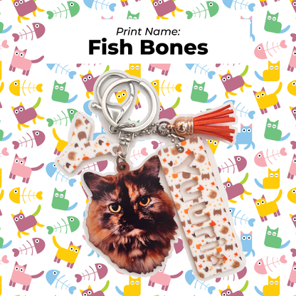 Acrylic Pet Bag Charm: Cat Tassel Set