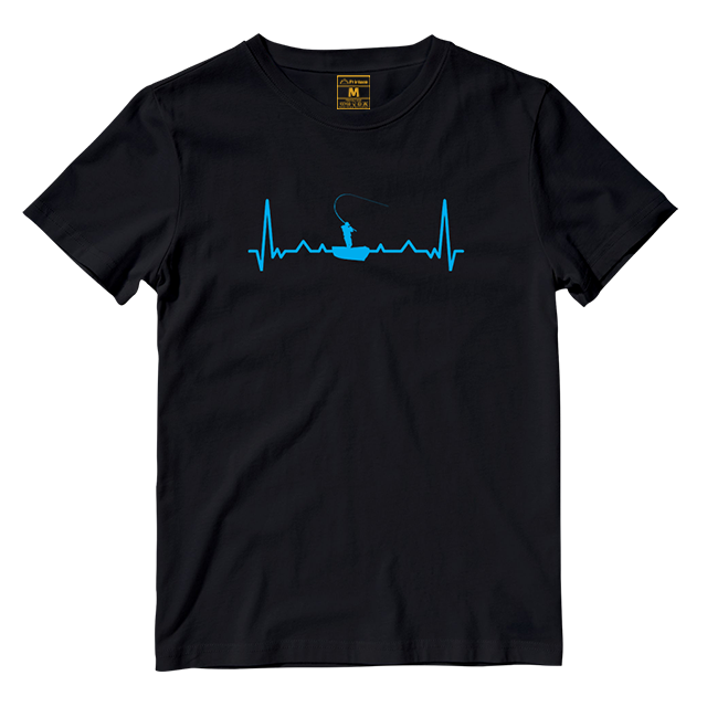 Cotton Shirt: Fishing Heartbeat