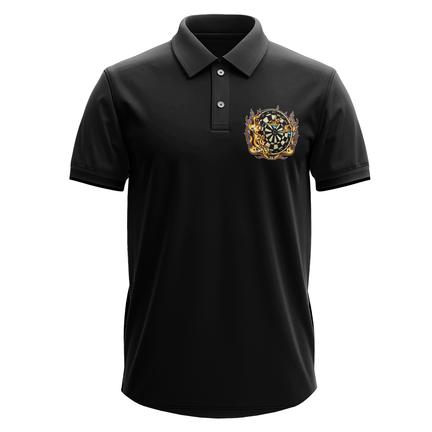 Drifit Polo Shirt: Flaming Darts (Front Only)