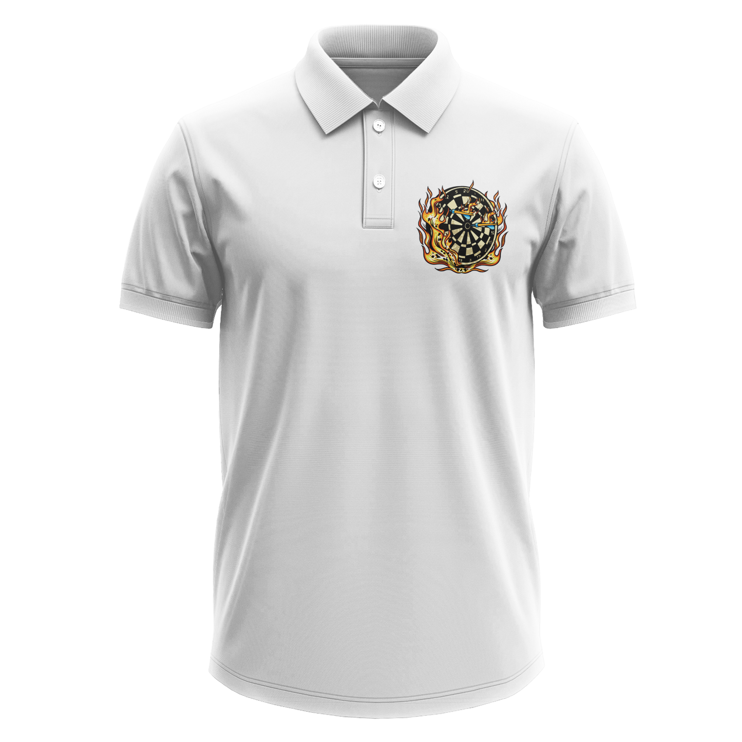 Drifit Polo Shirt: Flaming Darts (Front Only)