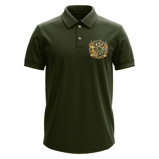 Drifit Polo Shirt: Flaming Darts (Front Only)