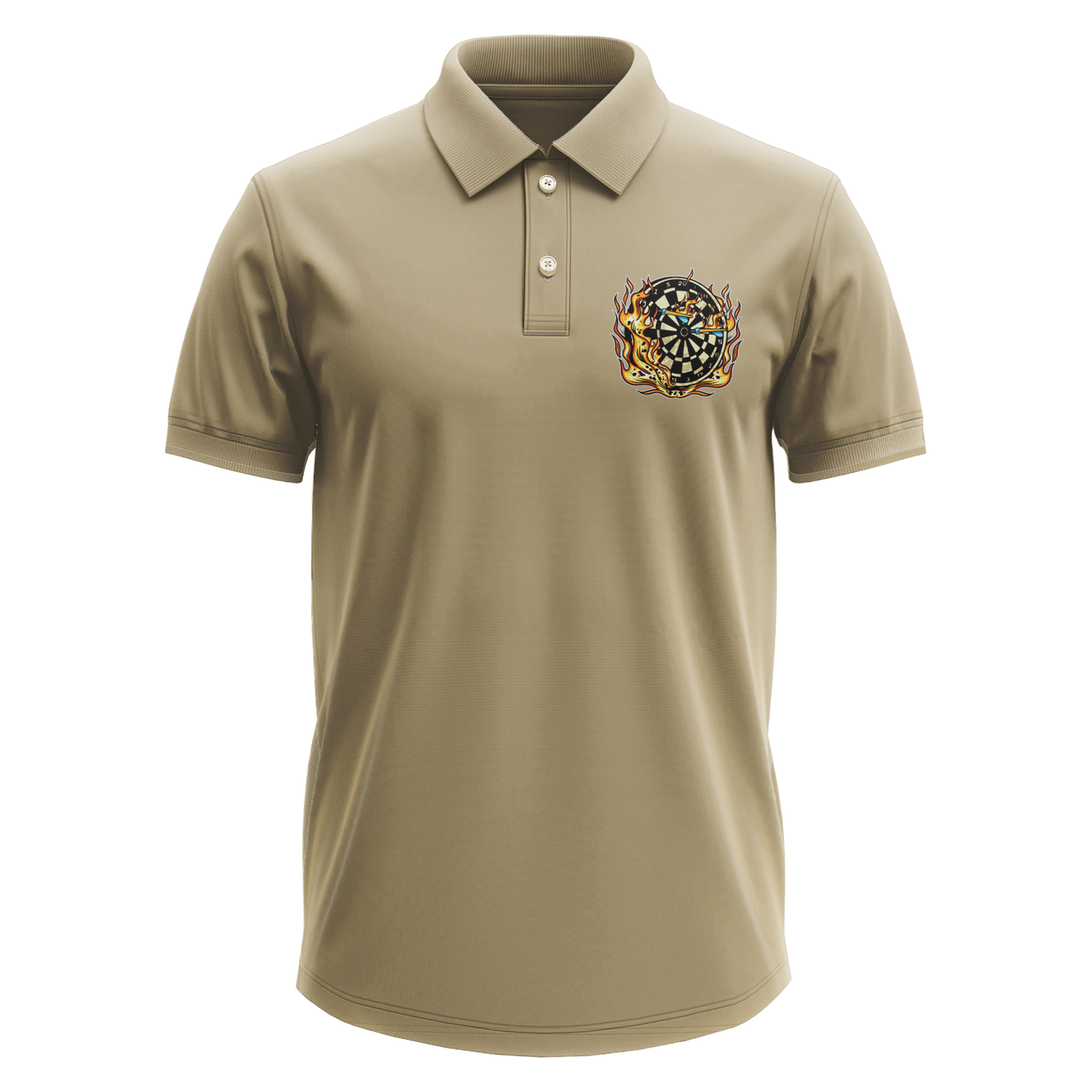 Drifit Polo Shirt: Flaming Darts (Front Only)