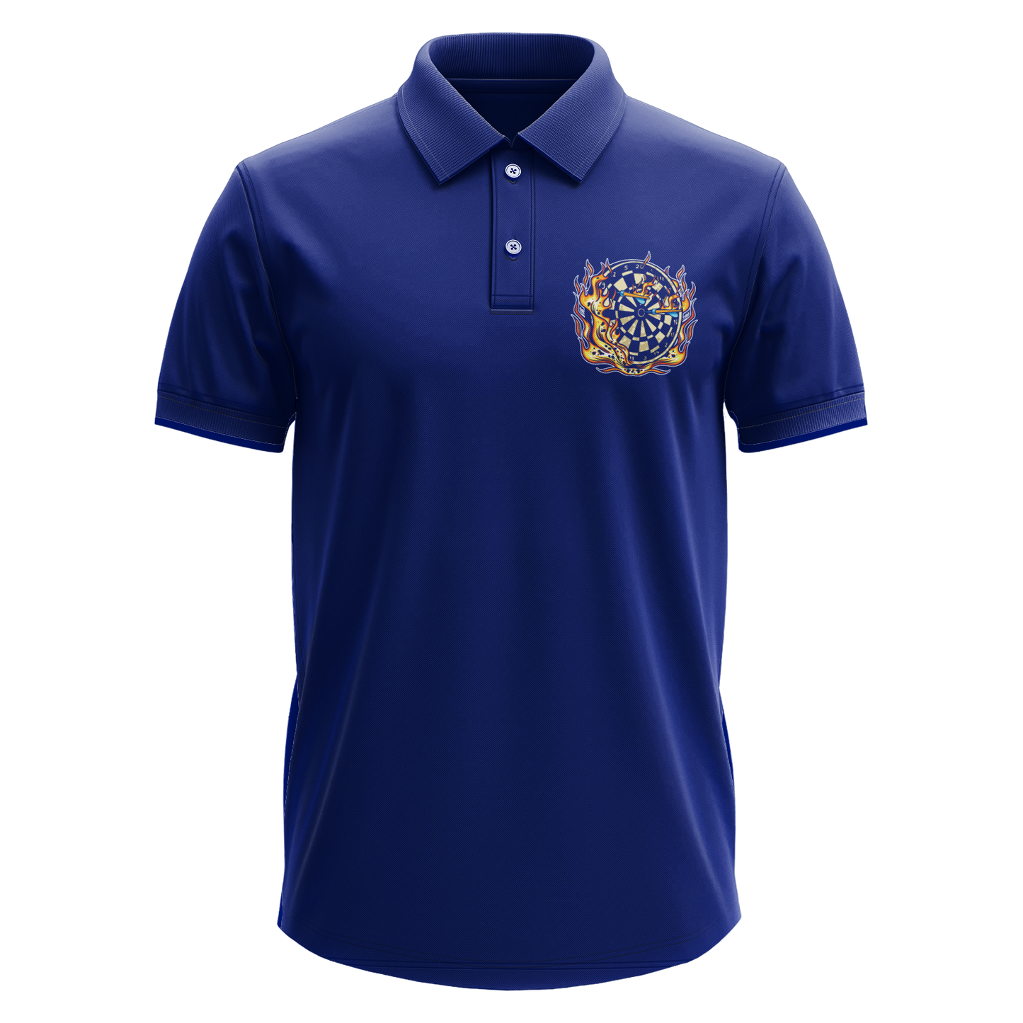 Drifit Polo Shirt: Flaming Darts (Front Only)