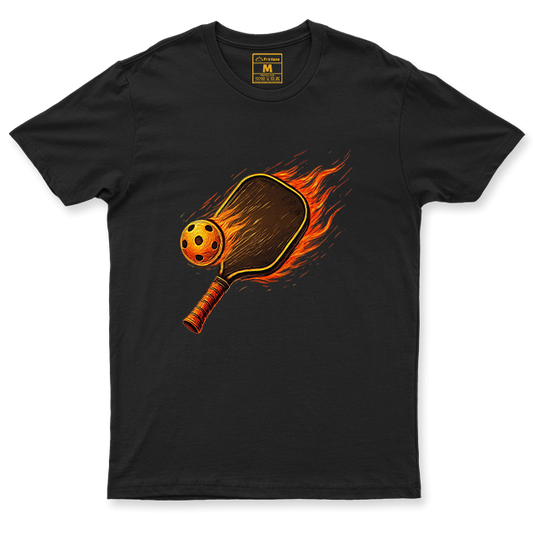 Drifit Shirt: Flaming Pickleball Racket
