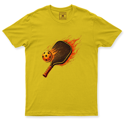 Drifit Shirt: Flaming Pickleball Racket