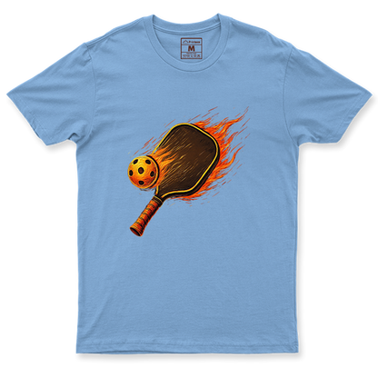 Drifit Shirt: Flaming Pickleball Racket