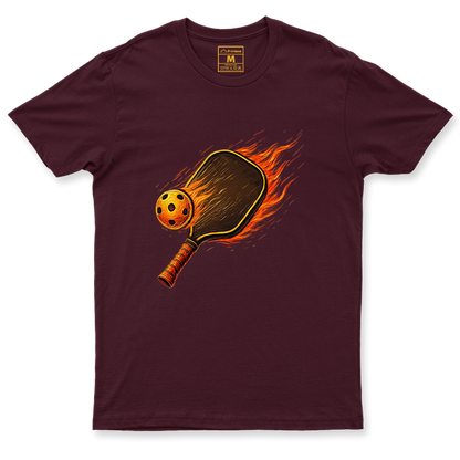 Drifit Shirt: Flaming Pickleball Racket