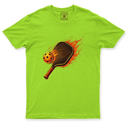Drifit Shirt: Flaming Pickleball Racket