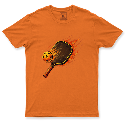 Drifit Shirt: Flaming Pickleball Racket