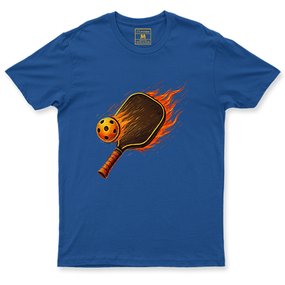 Drifit Shirt: Flaming Pickleball Racket