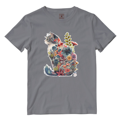 Cotton Shirt: Floral Cat