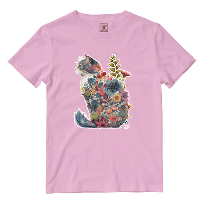 Cotton Shirt: Floral Cat