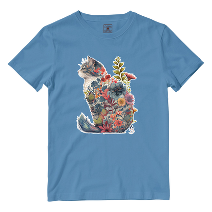 Cotton Shirt: Floral Cat