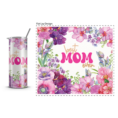 20oz. Slim Tumbler: Floral Mom