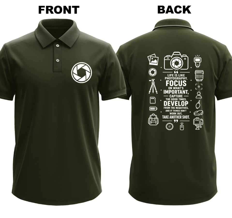 Drifit Polo Shirt: Focus Important (Front & Back)