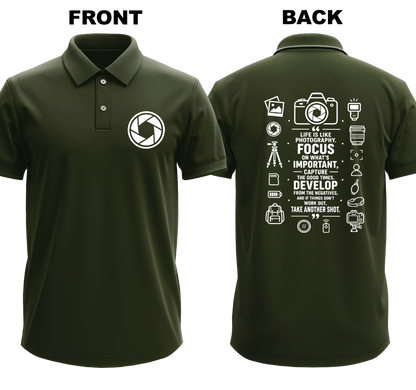 Drifit Polo Shirt: Focus Important (Front & Back)