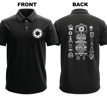 Drifit Polo Shirt: Focus Important (Front & Back)