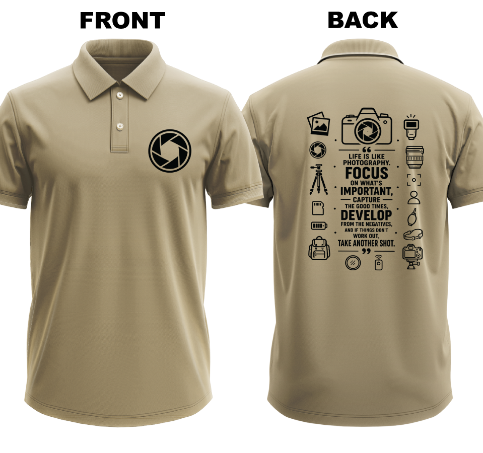 Drifit Polo Shirt: Focus Important (Front & Back)