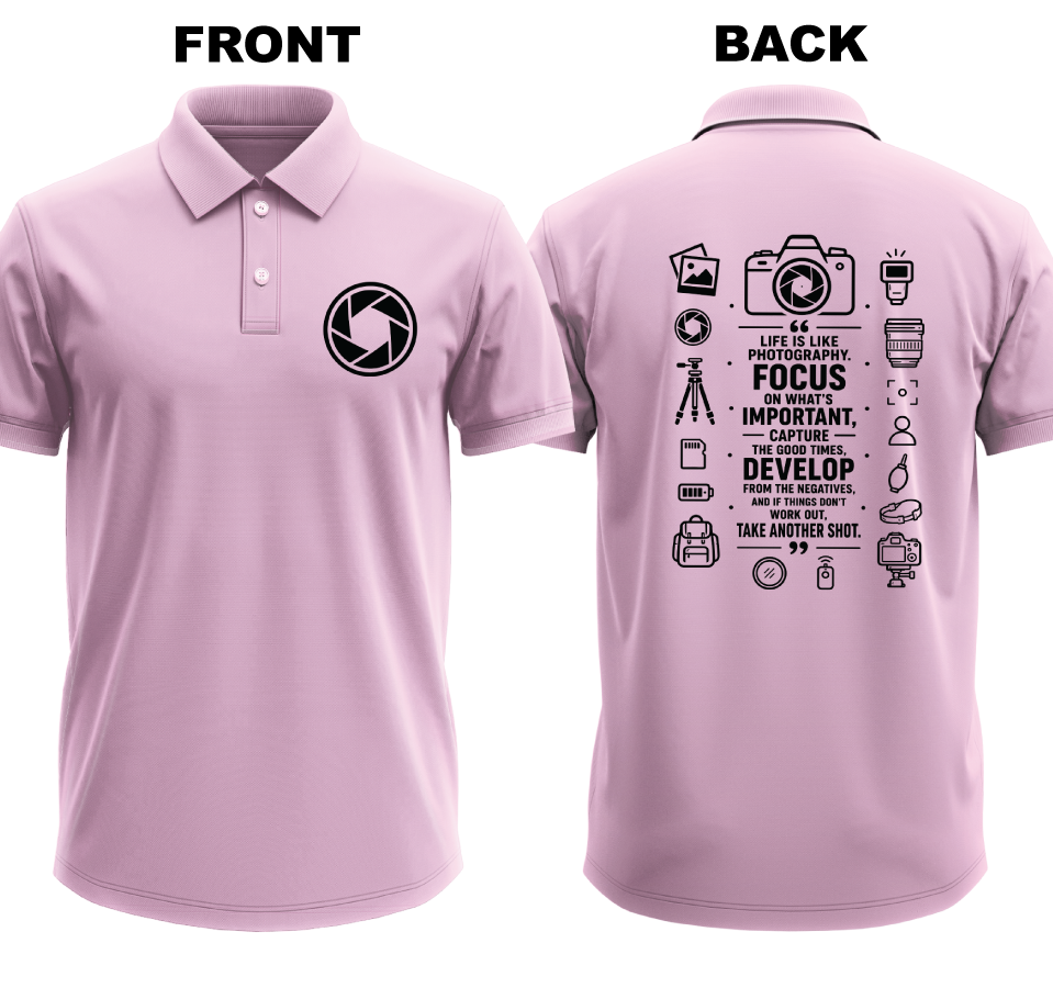 Drifit Polo Shirt: Focus Important (Front & Back)