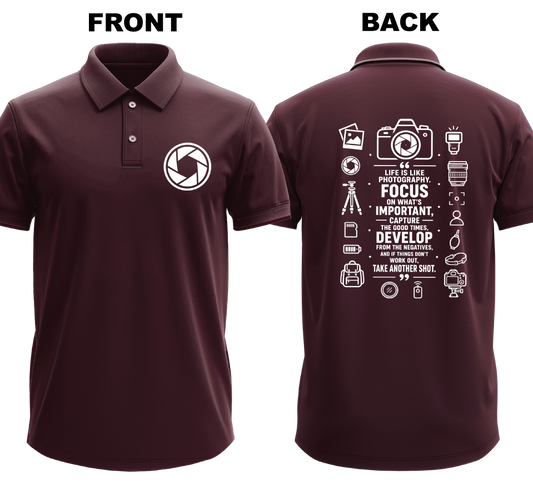 Drifit Polo Shirt: Focus Important (Front & Back)