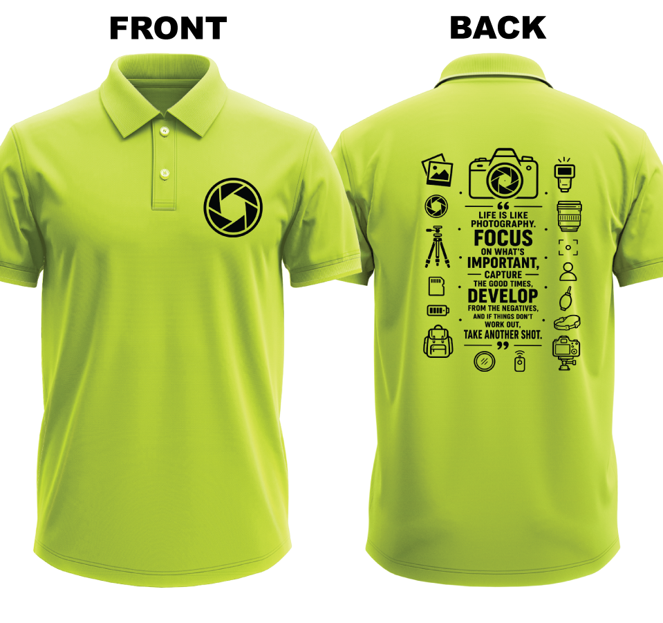 Drifit Polo Shirt: Focus Important (Front & Back)