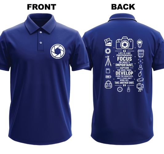 Drifit Polo Shirt: Focus Important (Front & Back)