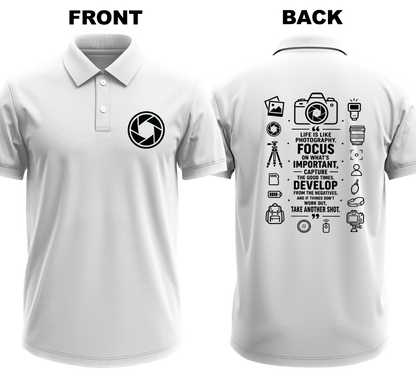 Drifit Polo Shirt: Focus Important (Front & Back)