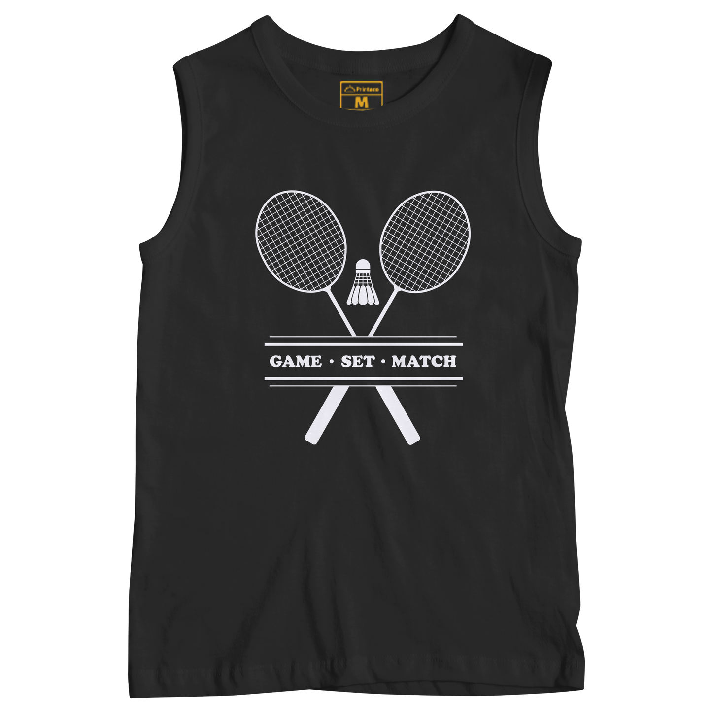 Sleeveless Drifit Shirt: Game.Set.Match