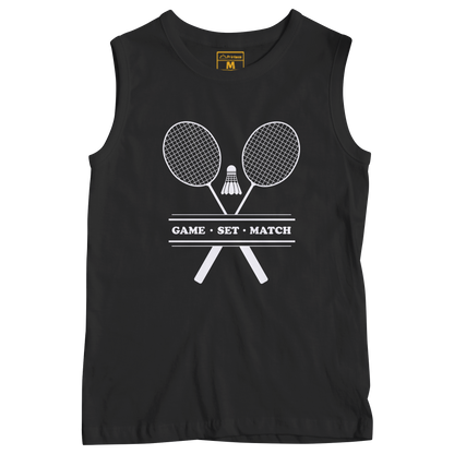 Sleeveless Drifit Shirt: Game.Set.Match