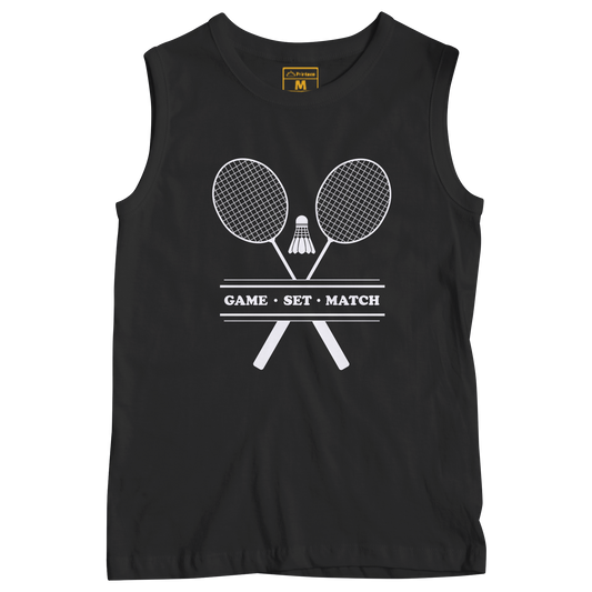 Sleeveless Drifit Shirt: Game.Set.Match