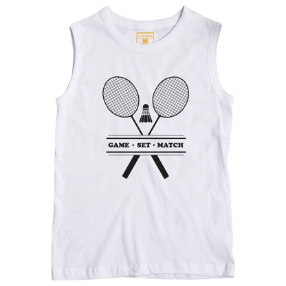 Sleeveless Drifit Shirt: Game.Set.Match