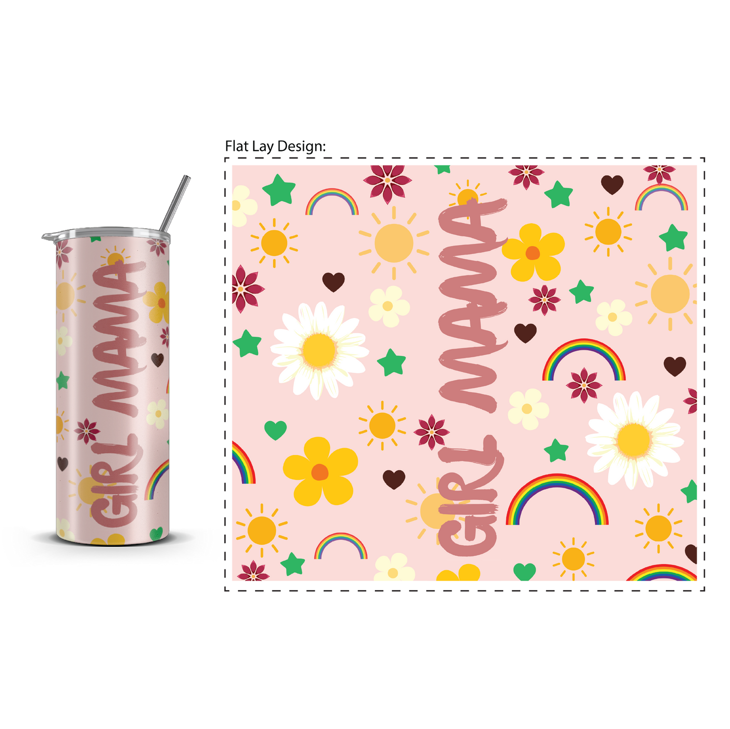 20oz. Slim Tumbler: Girl Mama