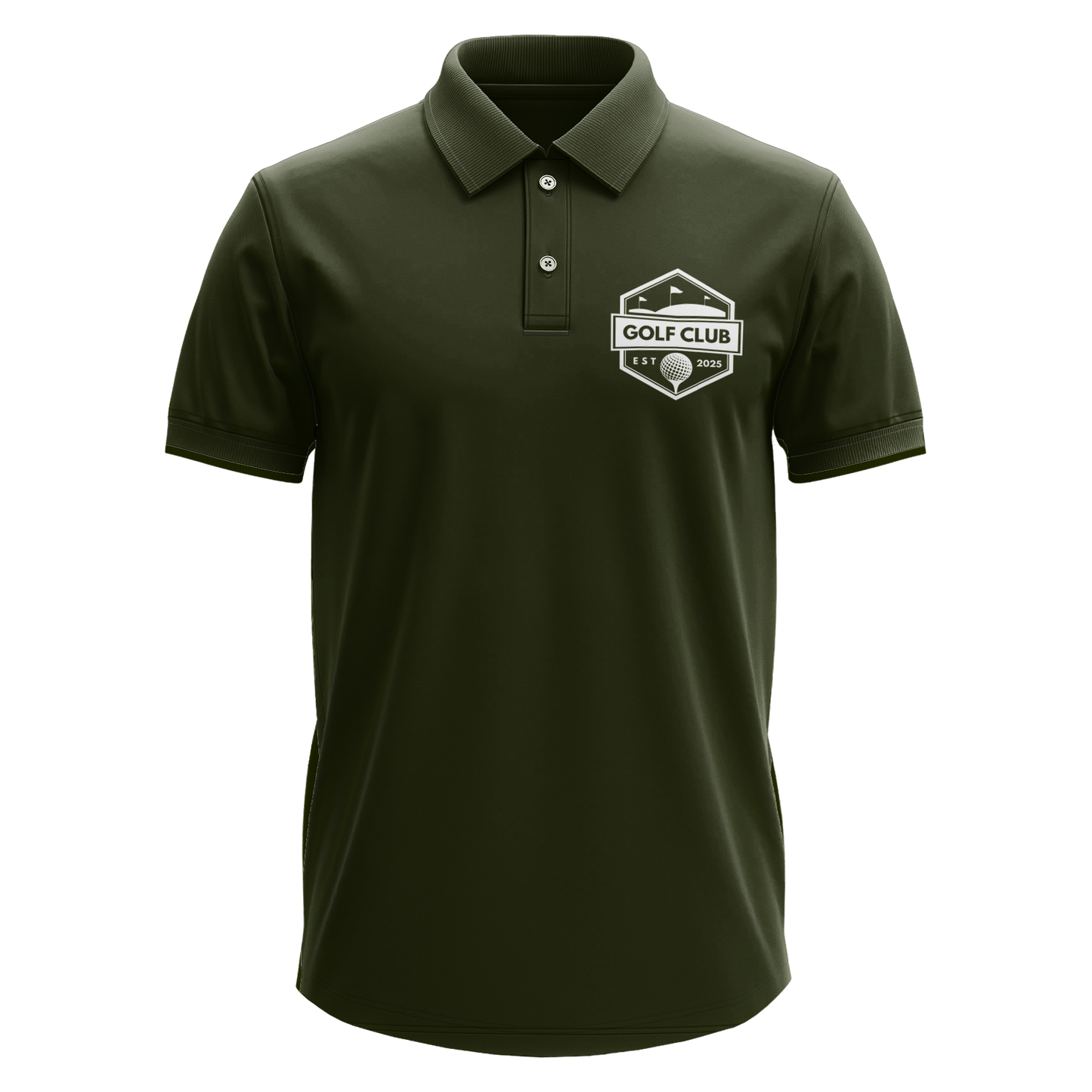 Drifit Polo Shirt: Golf Club Est. 2025 Classic Shield pocket