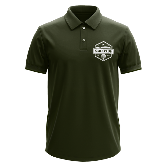 Drifit Polo Shirt: Golf Club Est. 2025 Classic Shield pocket