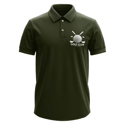 Drifit Polo Shirt: Golf Club Est. 2025 Crossed Clubs pocket