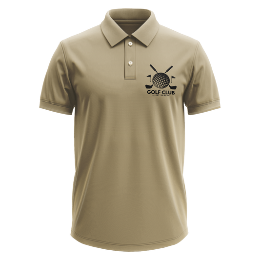 Drifit Polo Shirt: Golf Club Est. 2025 Crossed Clubs pocket