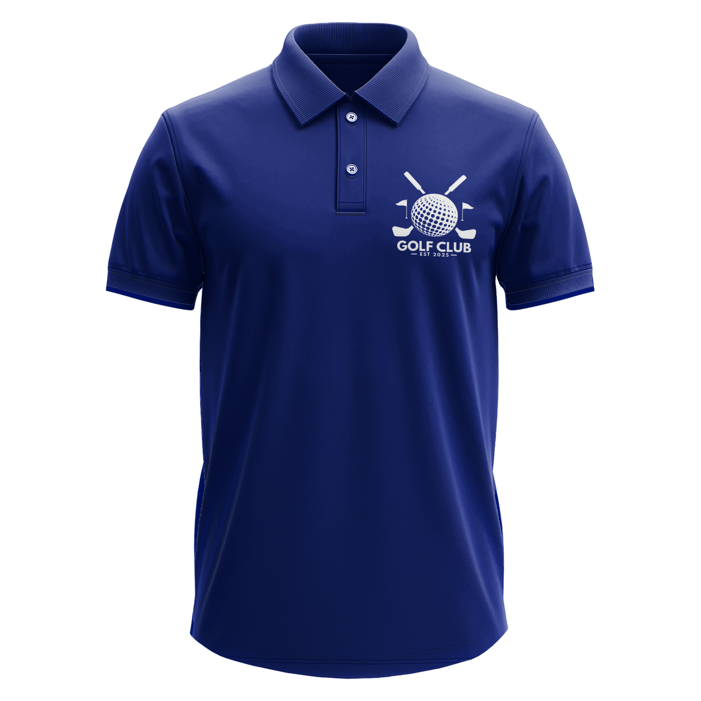 Drifit Polo Shirt: Golf Club Est. 2025 Crossed Clubs pocket