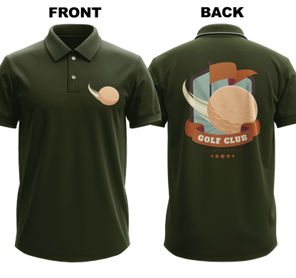 Drifit Polo Shirt: Golf club  (Front & Back)