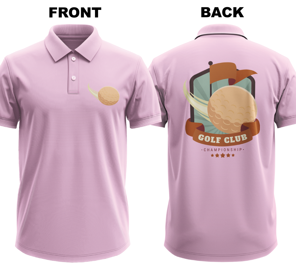 Drifit Polo Shirt: Golf club  (Front & Back)