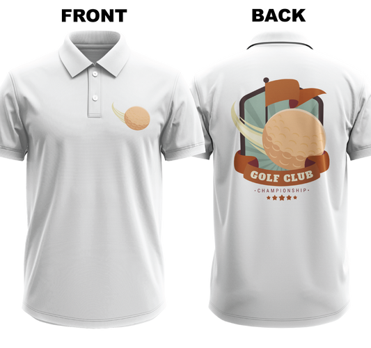 Drifit Polo Shirt: Golf club  (Front & Back)