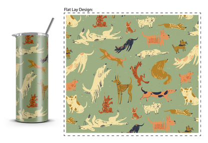 20oz. Slim Tumbler: Green Dog Park