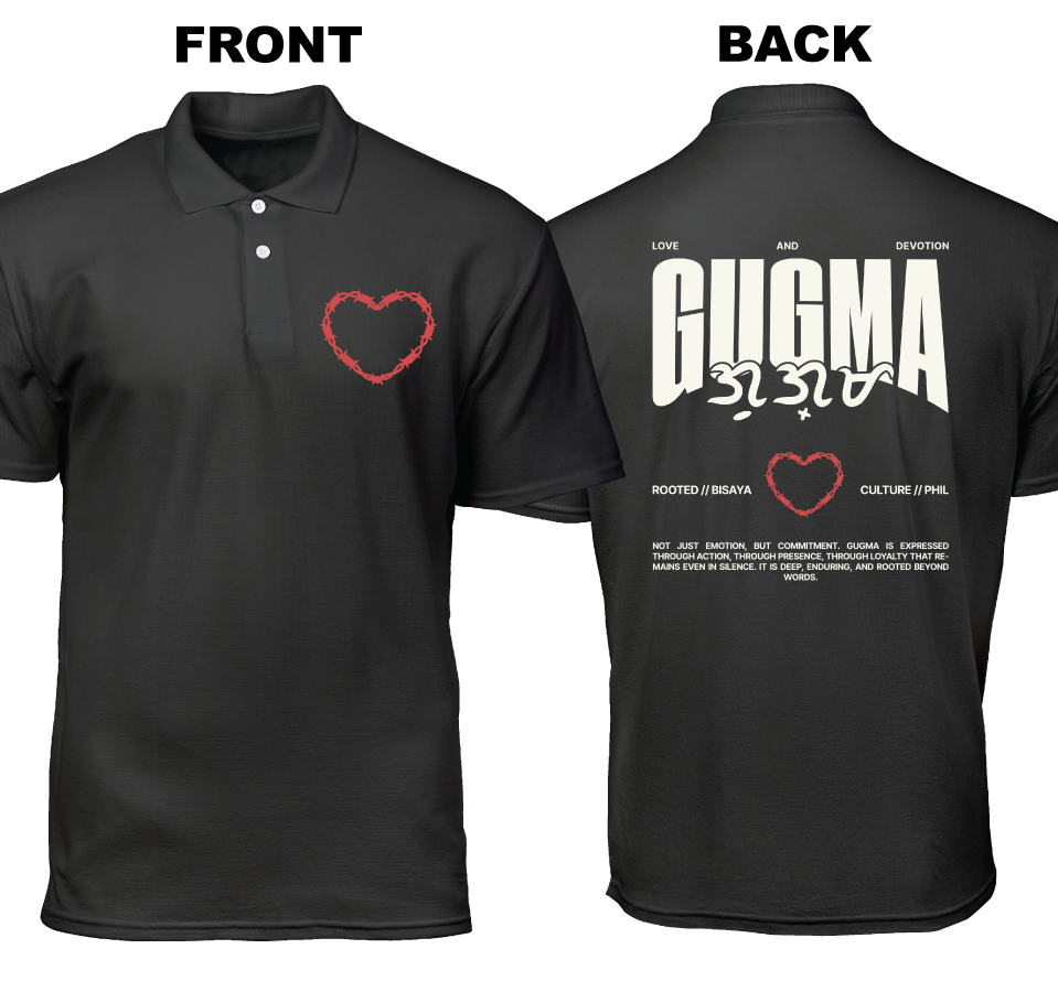 Cotton Polo Shirt: Gugma (Front and Back)