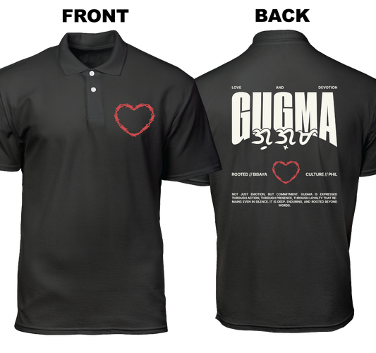 Cotton Polo Shirt: Gugma (Front and Back)