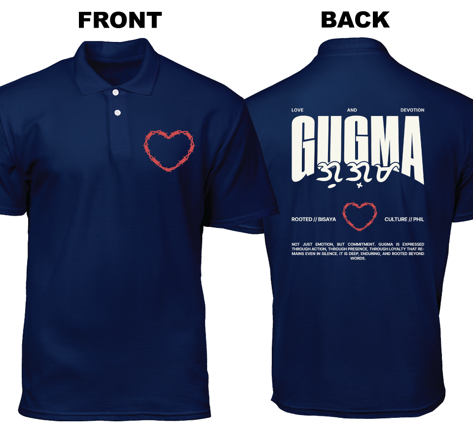 Cotton Polo Shirt: Gugma (Front and Back)