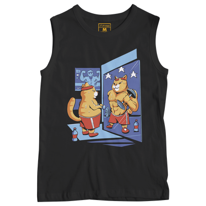 Sleeveless Drifit Shirt: Gym Cat