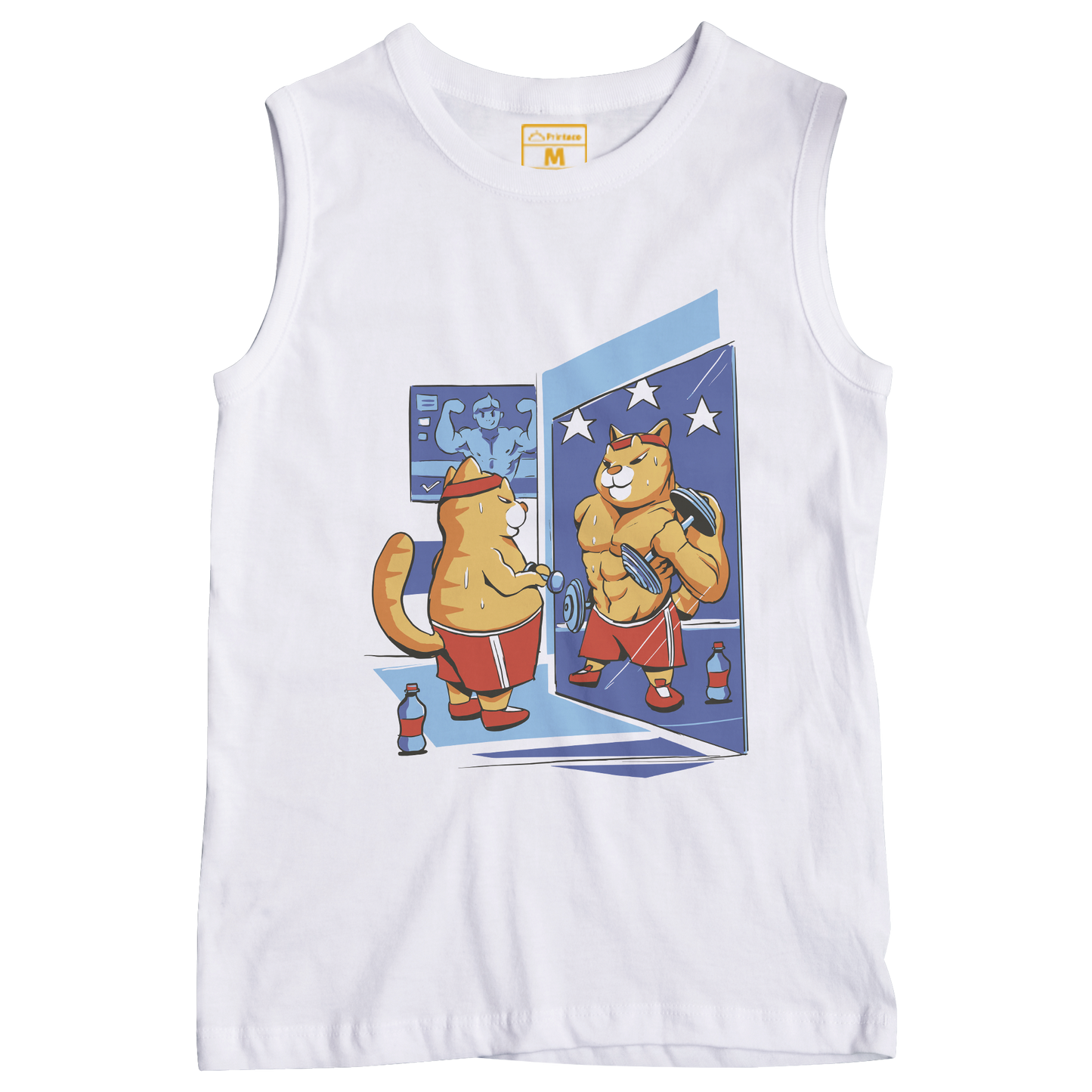 Sleeveless Drifit Shirt: Gym Cat