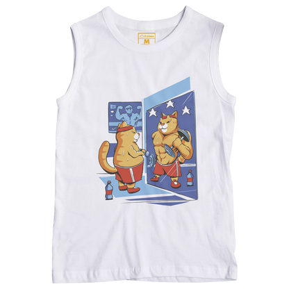 Sleeveless Drifit Shirt: Gym Cat