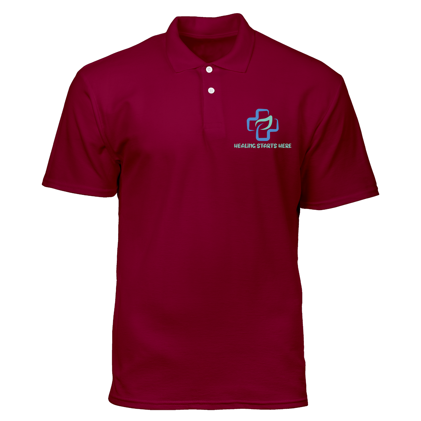Cotton Polo Shirt: Healing Starts Here Pocket