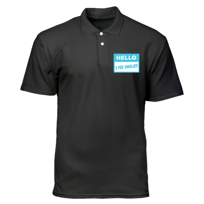 Cotton Polo Shirt: Hello I Fix Smiles Pocket