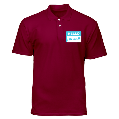 Cotton Polo Shirt: Hello I Fix Smiles Pocket